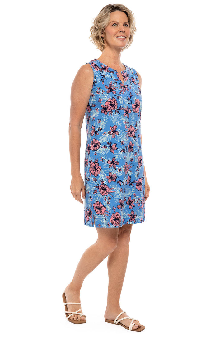 Women's Oceanside Tank Dress | Clear Sky Blue TROPICAL DAZE