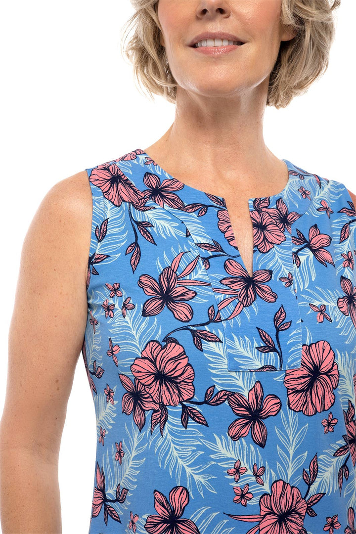 Women's Oceanside Tank Dress | Clear Sky Blue TROPICAL DAZE