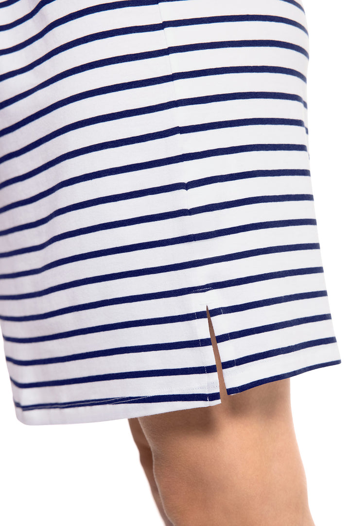 Women's Oceanside Tank Dress | White/Navy Stripe