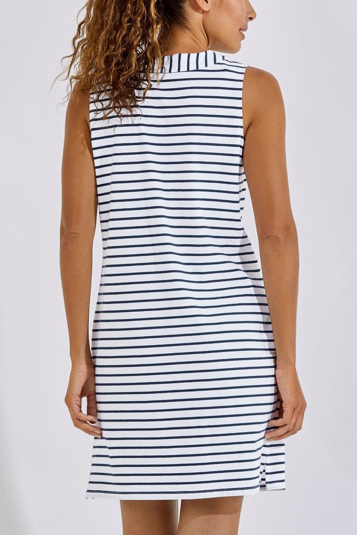 Women's Oceanside Tank Dress | White/Navy Stripe