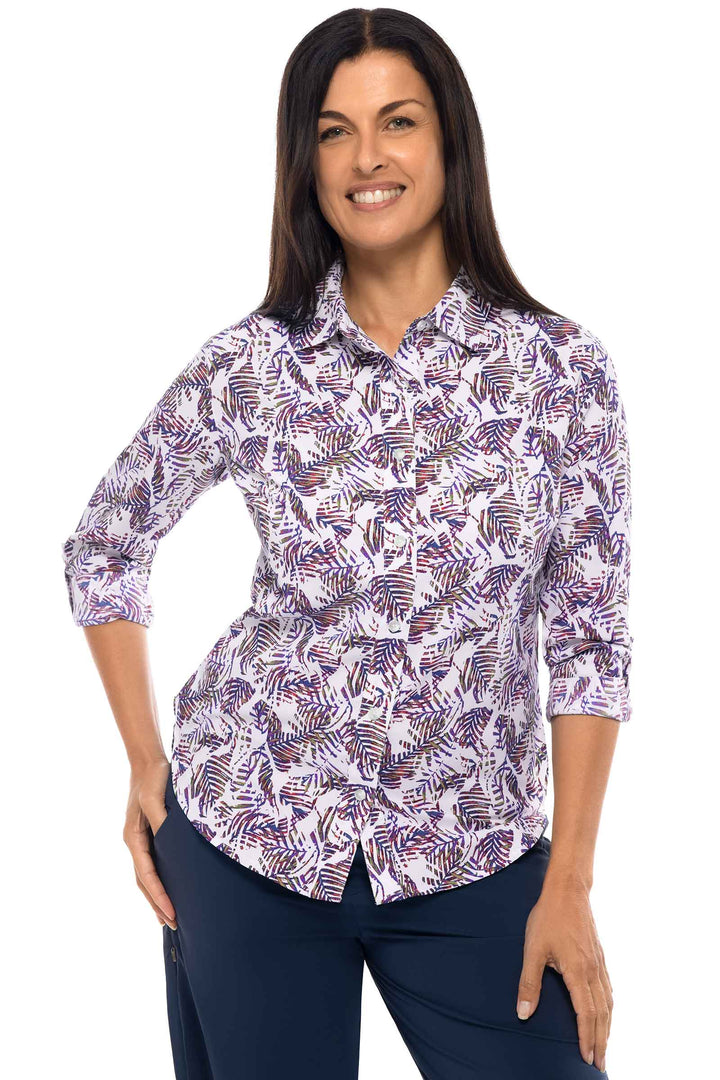 Women's Hepburn Shirt | Magnolia Pink Beach Leaves