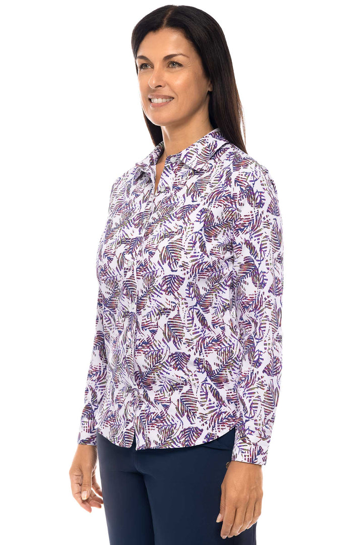 Women's Hepburn Shirt | Magnolia Pink Beach Leaves