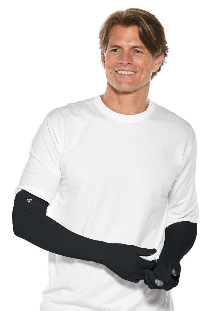 Coolibar UPF 50+ unisex UV Gloves - Sun Protective (Medium- Beige)