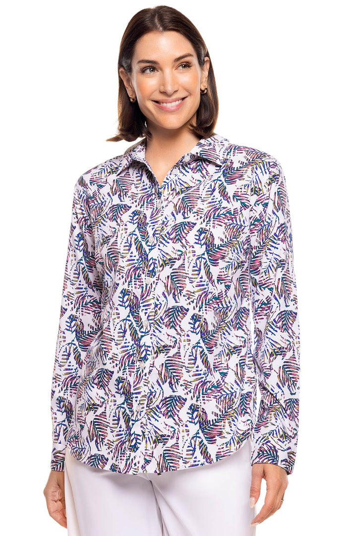 Women's Rhodes Shirt | Magnolia Pink Beach Leaves