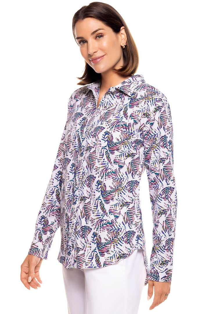 Women's Rhodes Shirt | Magnolia Pink Beach Leaves