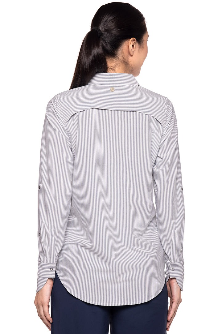 Women's Amara Smart Shirt | White/Navy Stripe