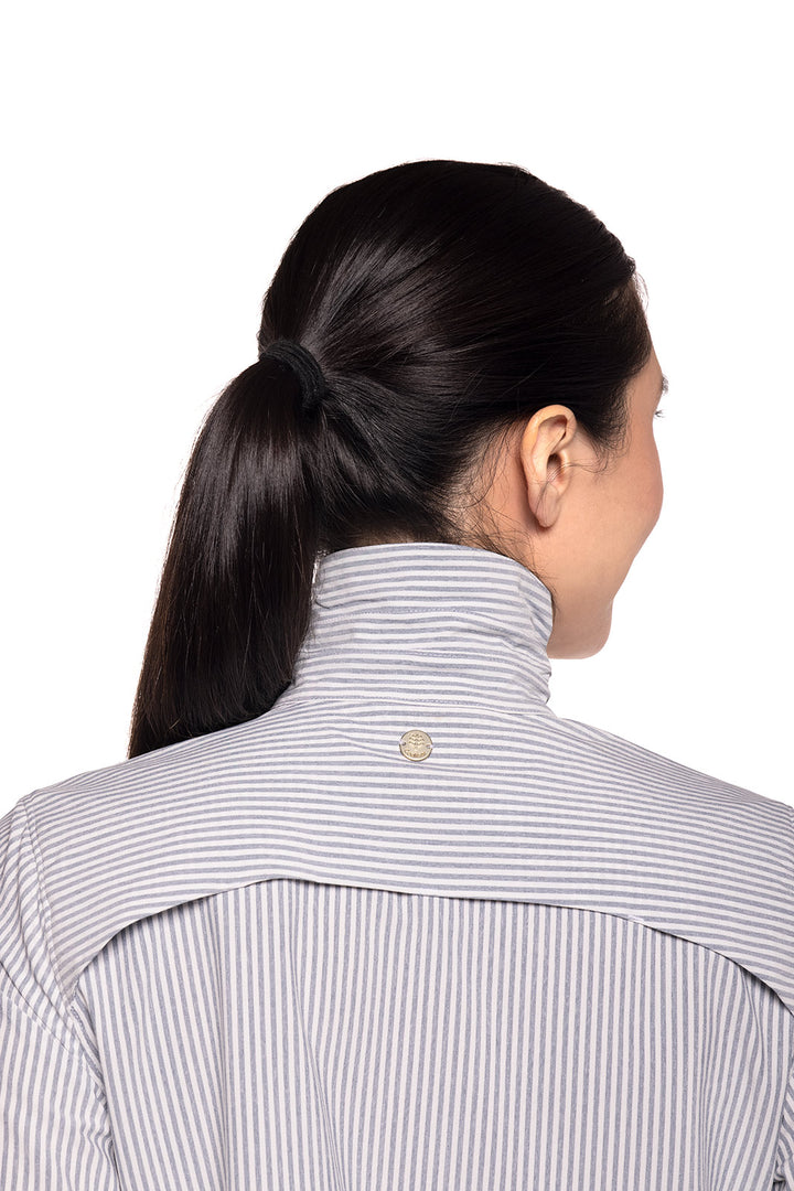 Women's Amara Smart Shirt | White/Navy Stripe