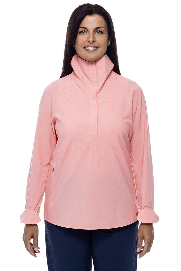 Women's Catona Funnel Neck Tunic Top | Peachy Pink Shadow Stripe