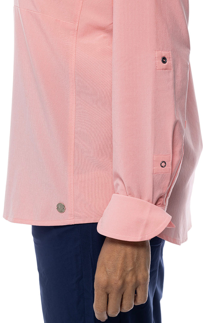 Women's Catona Funnel Neck Tunic Top | Peachy Pink Shadow Stripe