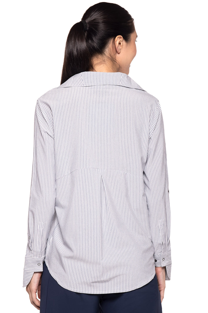 Women's Catona Funnel Neck Tunic Top | White/Navy Stripe