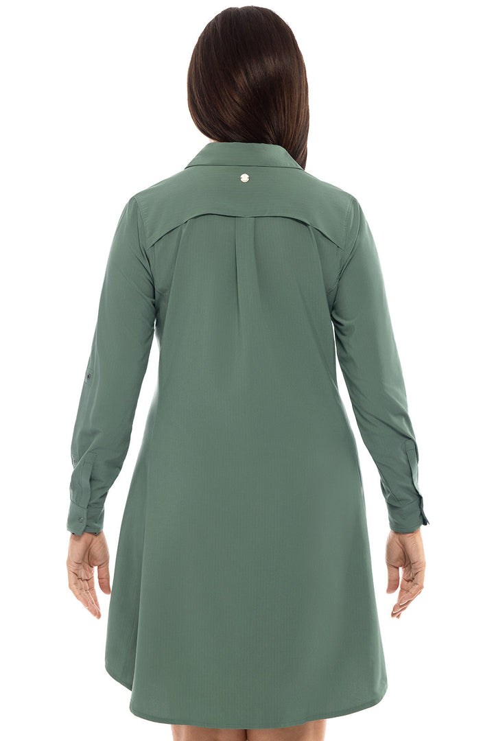 Women's Malta Travel Shirt Dress | Pine Green