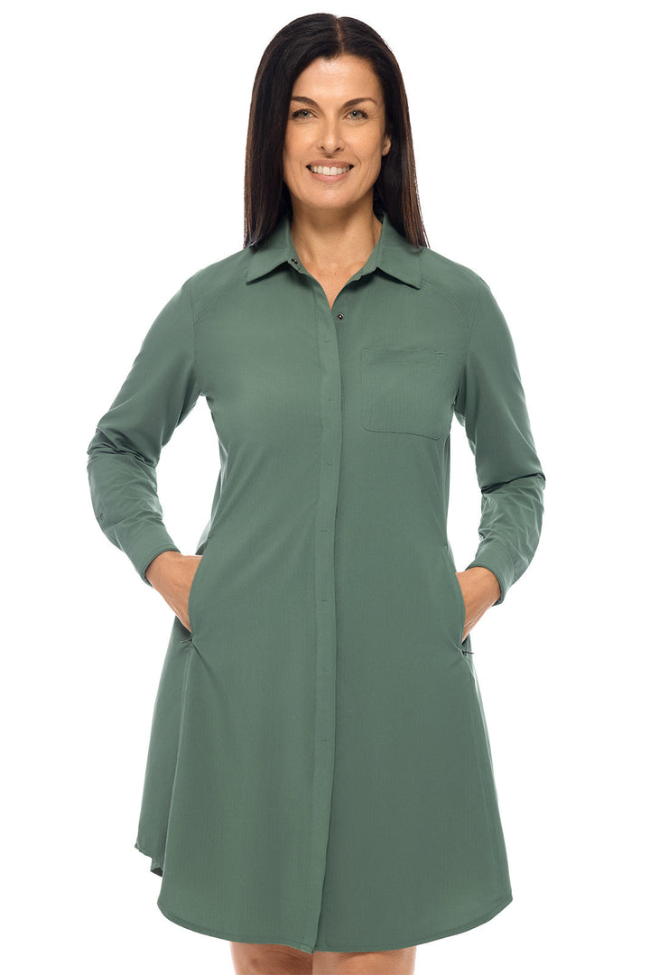 Women's Malta Travel Shirt Dress | Pine Green