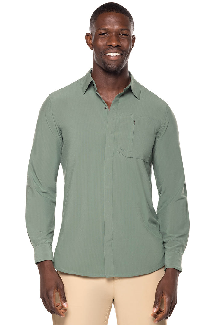 Men's Fiera Smart Shirt | Pine Green Shadow Stripe