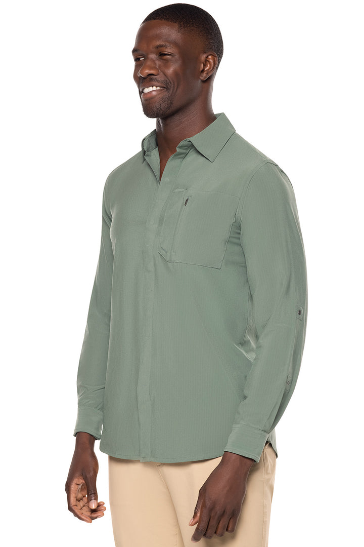 Men's Fiera Smart Shirt | Pine Green Shadow Stripe