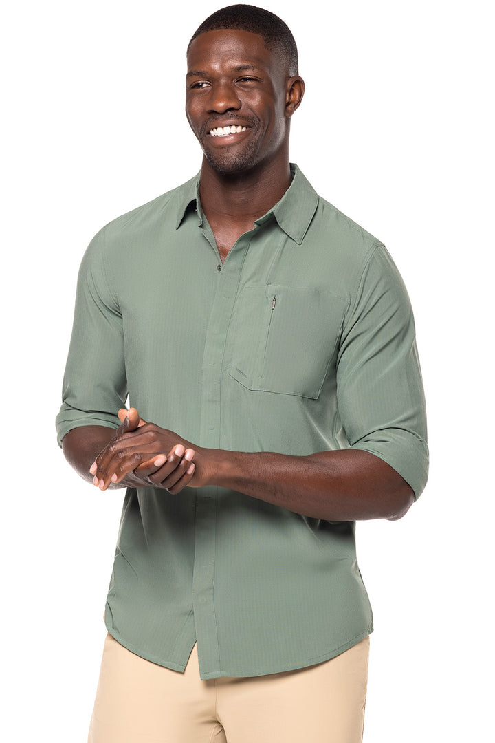 Men's Fiera Smart Shirt | Pine Green Shadow Stripe