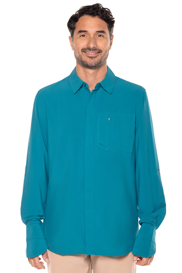 Men's Fiera Smart Shirt | Tahitian Teal Shadow Stripe