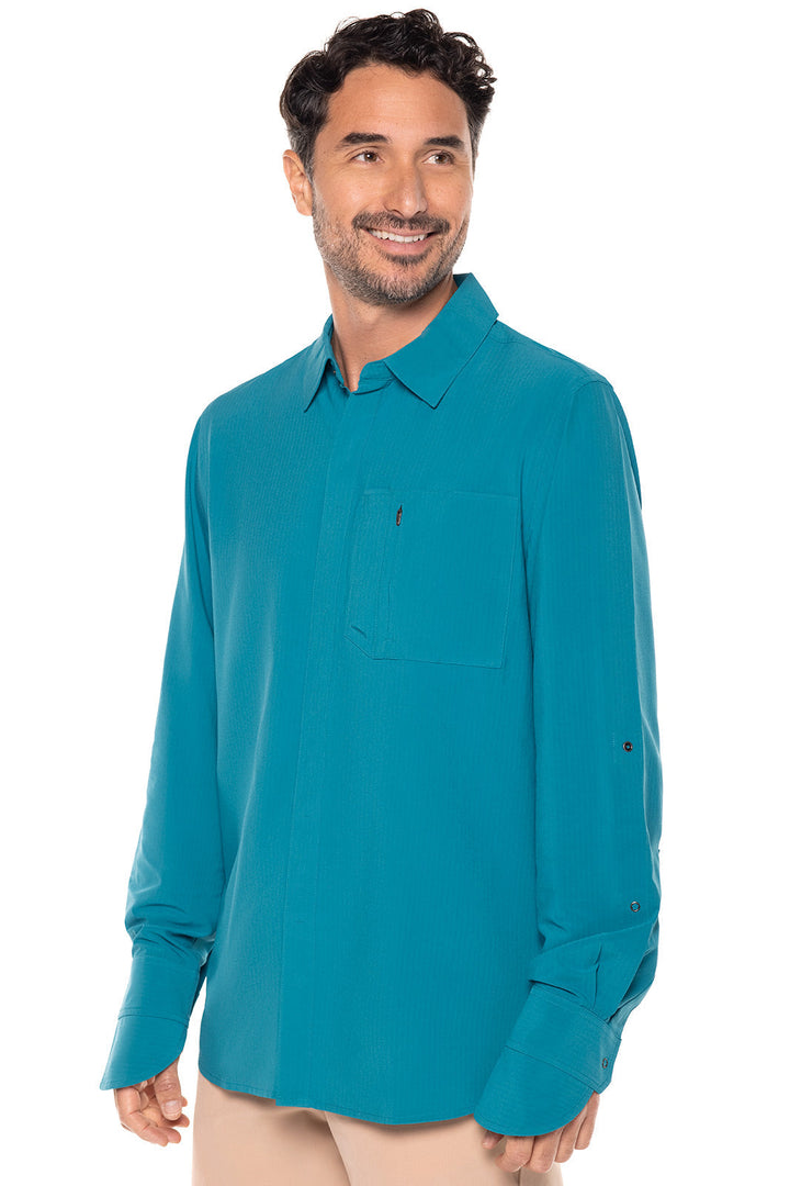 Men's Fiera Smart Shirt | Tahitian Teal Shadow Stripe