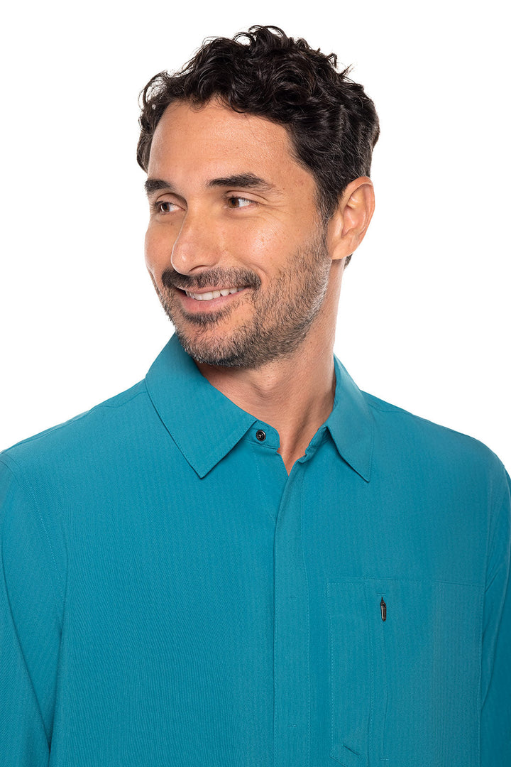 Men's Fiera Smart Shirt | Tahitian Teal Shadow Stripe