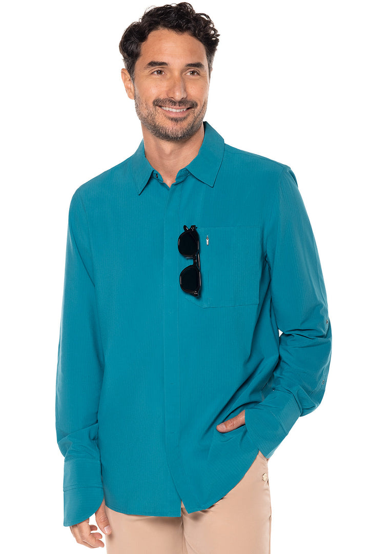 Men's Fiera Smart Shirt | Tahitian Teal Shadow Stripe