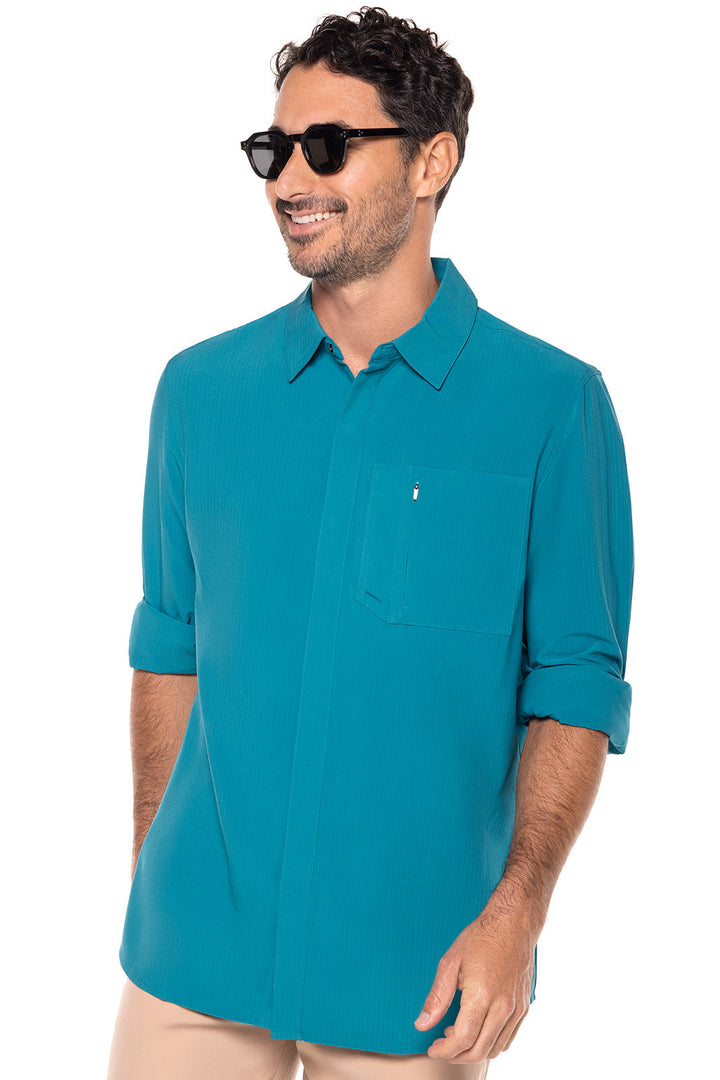 Men's Fiera Smart Shirt | Tahitian Teal Shadow Stripe