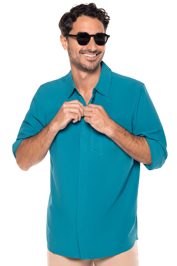 Men's Fiera Smart Shirt | Tahitian Teal Shadow Stripe