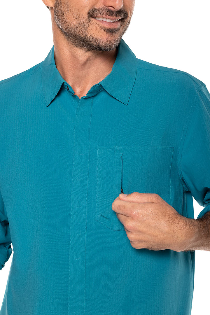 Men's Fiera Smart Shirt | Tahitian Teal Shadow Stripe