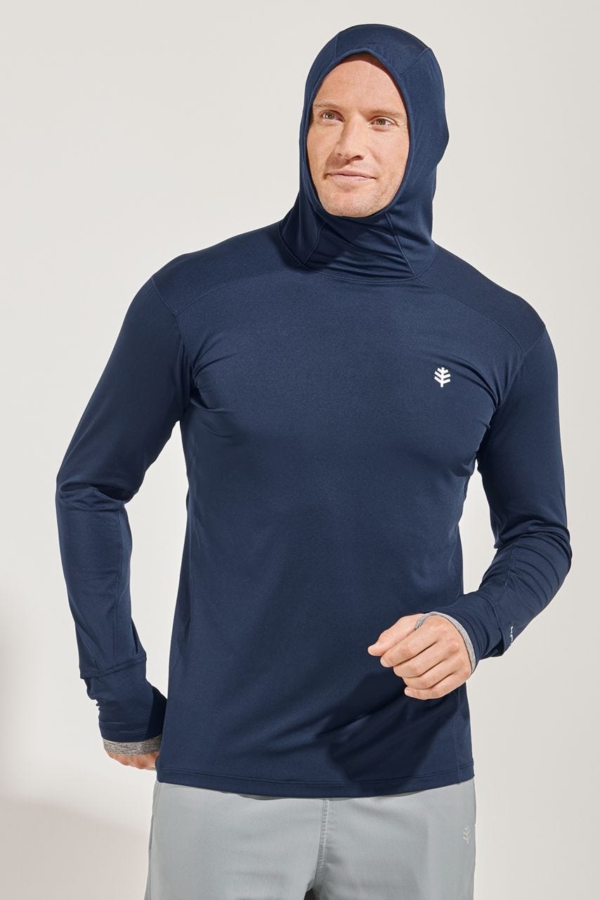 Men s Agility Performance Hoodie Navy UPF 50