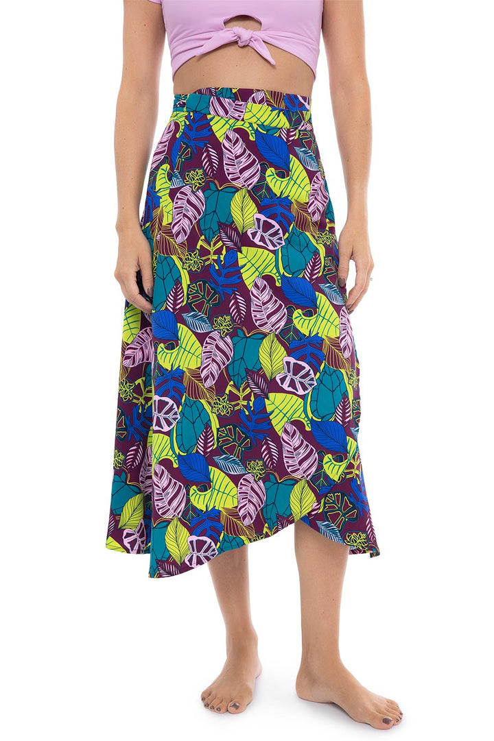 Women's Isla Convertible Wrap | Rich Plum Electric Jungle