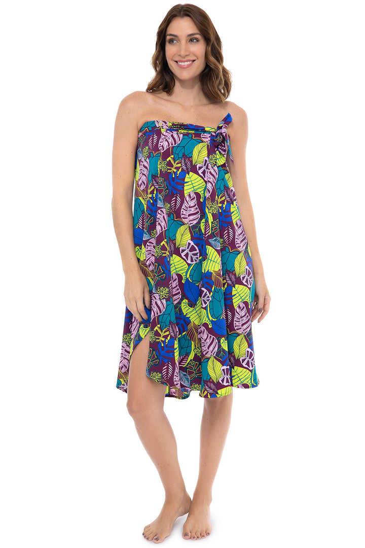 Women's Isla Convertible Wrap | Rich Plum Electric Jungle