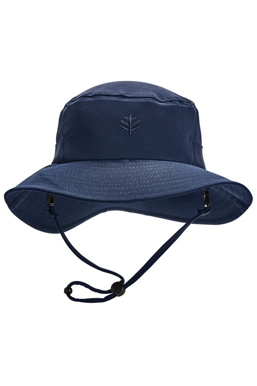 Coolibar Kid's Caspian Bucket Hat UPF 50+, Navy / L/XL
