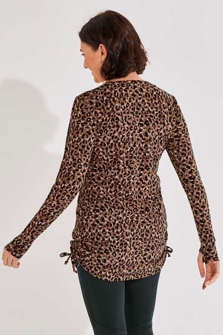 Women's Hokulani Ruche Swim Shirt | Brown Cheetah