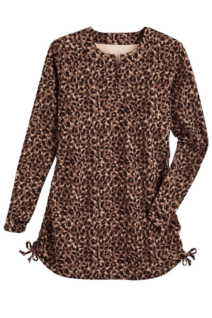 Women's Hokulani Ruche Swim Shirt | Brown Cheetah