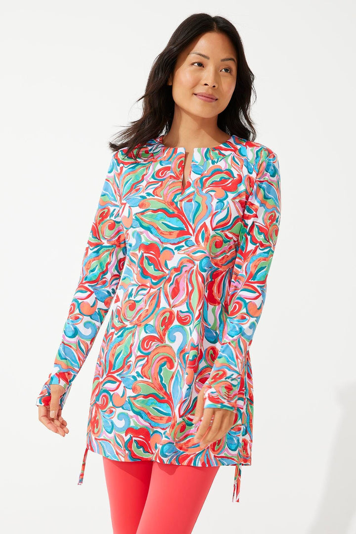 Women's Hokulani Ruche Swim Shirt | Multicolor Rio Paisley