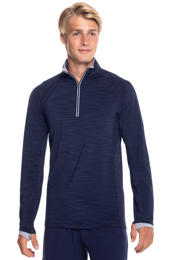 Men's Ultimate Half-Zip Rash Guard | Navy Line