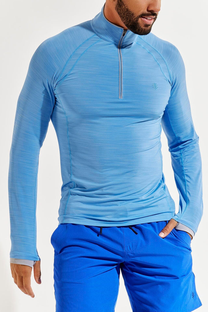 Men's Ultimate Half-Zip Rash Guard | Surf Blue Line