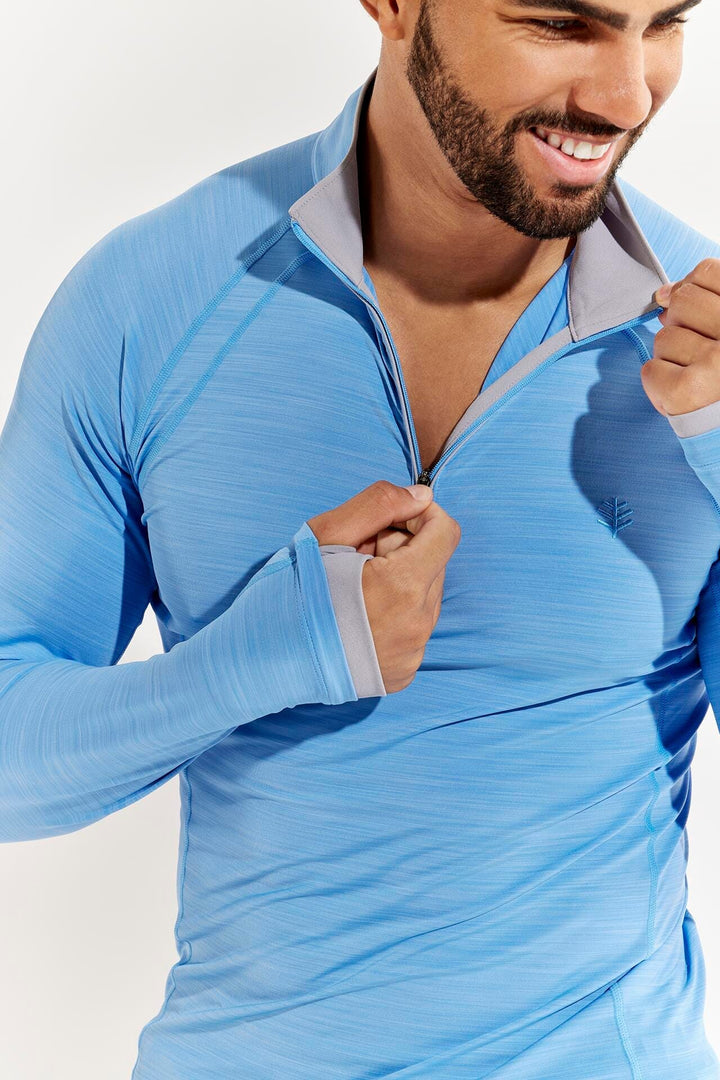 Men's Ultimate Half-Zip Rash Guard | Surf Blue Line