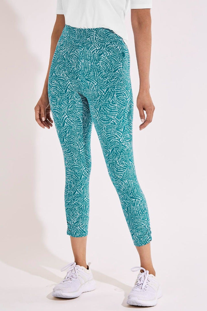 Women's Matiz Ruched Capris | Loyal Teal Summer Swirl