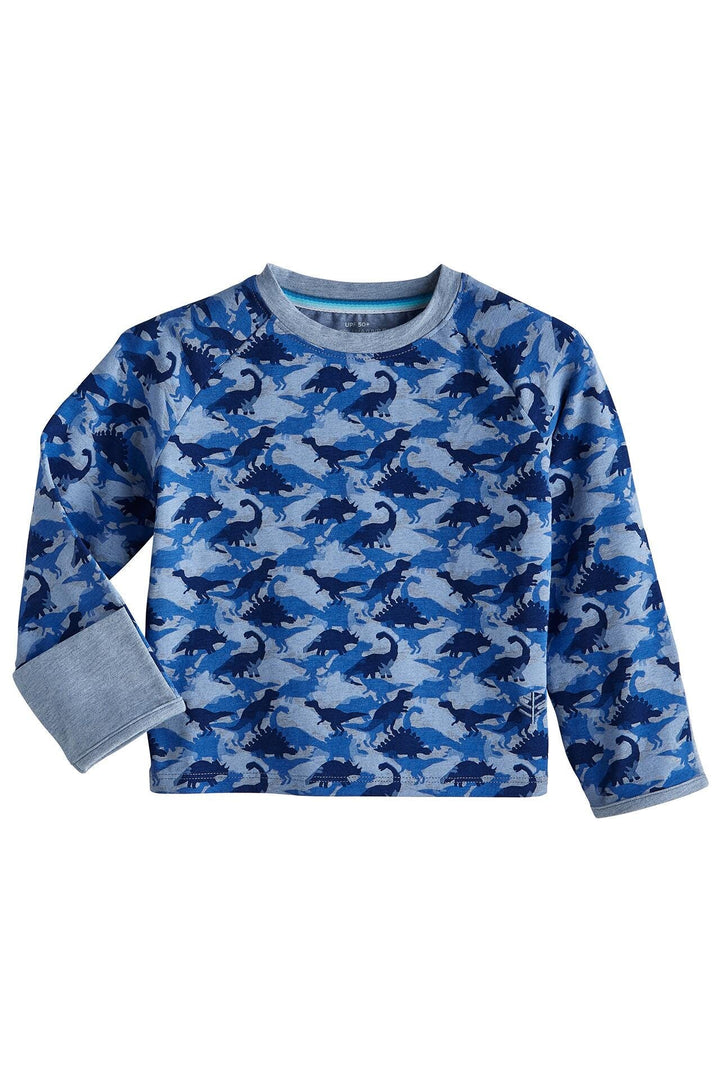 Baby LumaLeo Long Sleeve T-Shirt | Light Blue Dino Camo