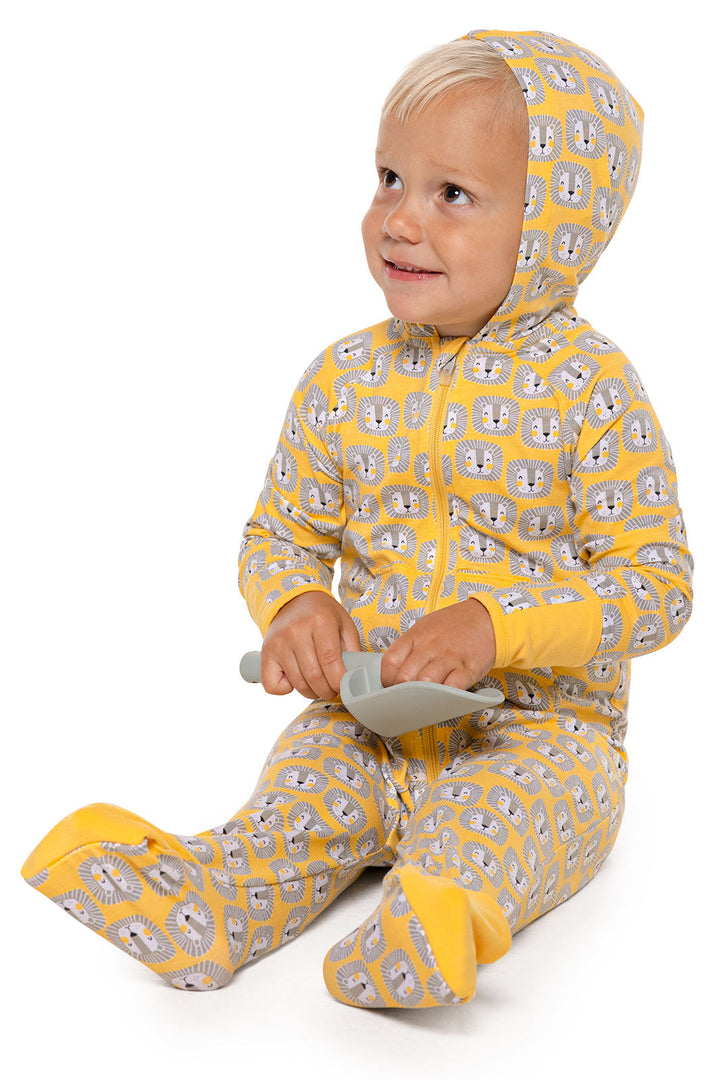 Baby LumaLeo 360 Coverage Bodysuit | Yellow Lion Heads