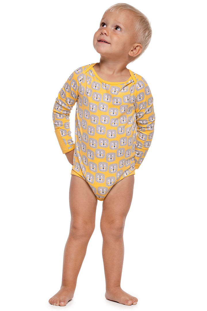 Baby LumaLeo Bodysuit | Yellow Lion Heads