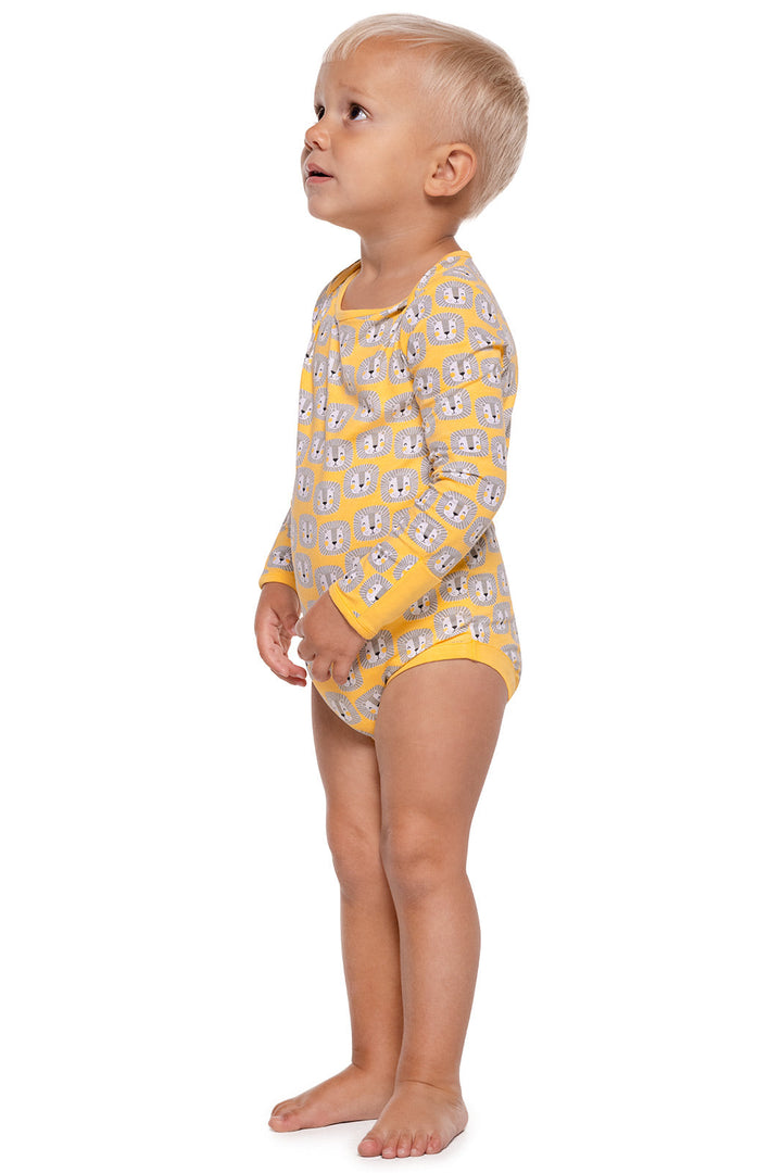 Baby LumaLeo Bodysuit | Yellow Lion Heads