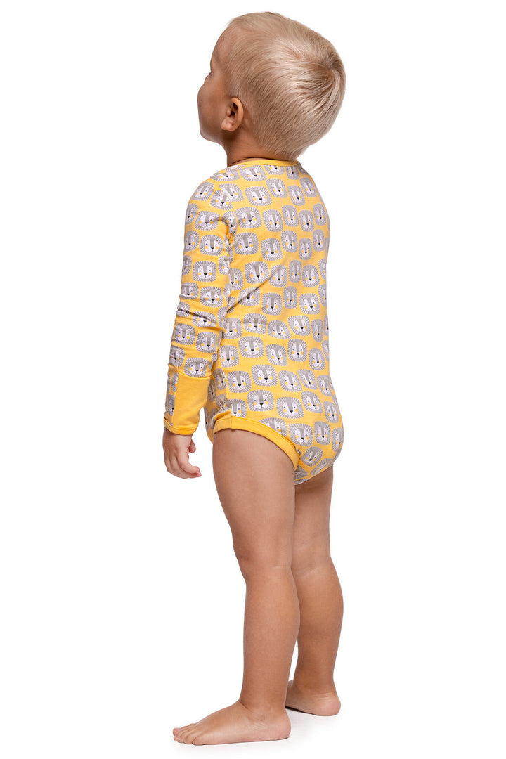 Baby LumaLeo Bodysuit | Yellow Lion Heads