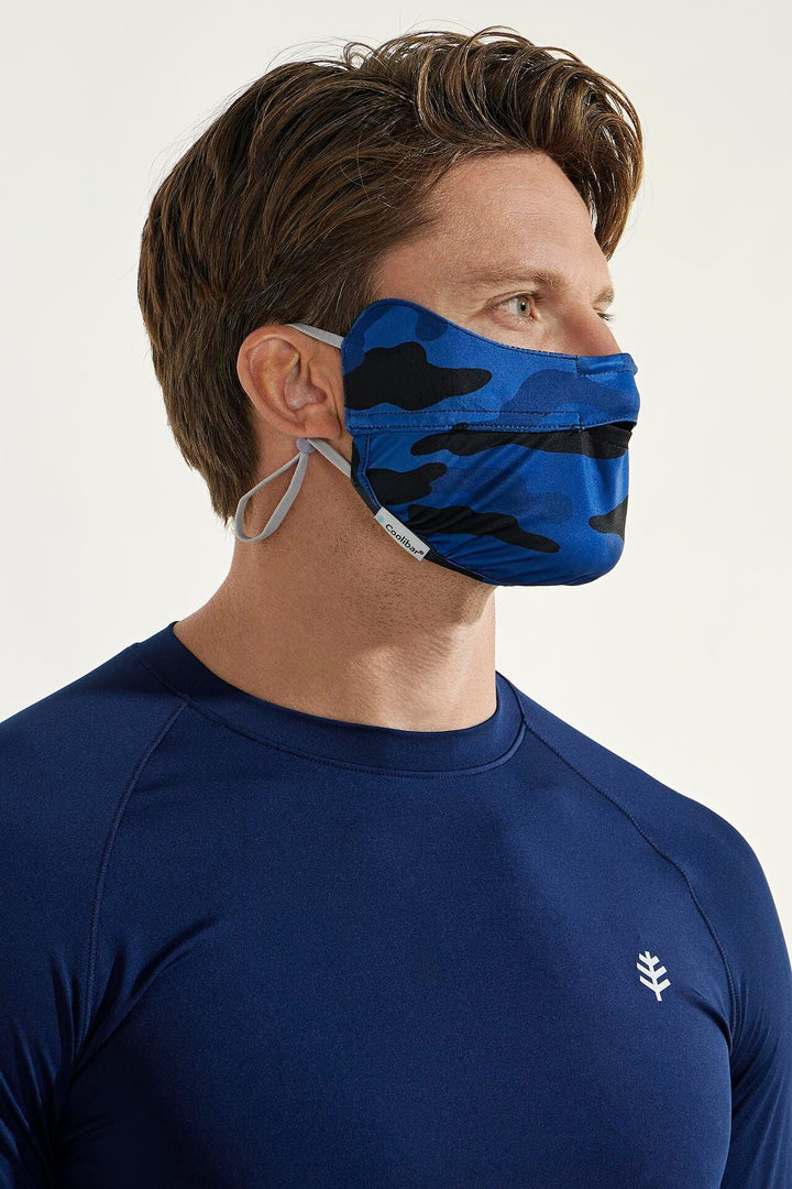 Unisex Zenith UV Half Mask | Dark Blue Modern Camo