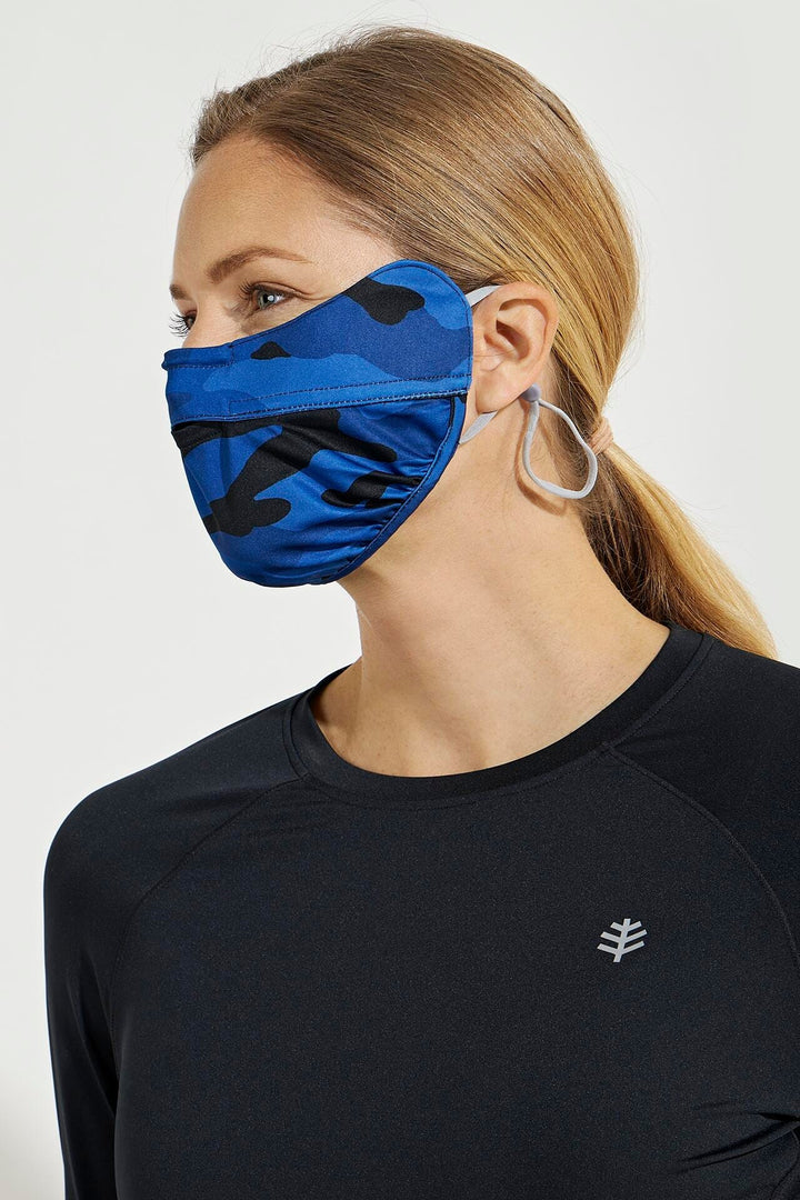 Unisex Zenith UV Half Mask | Dark Blue Modern Camo