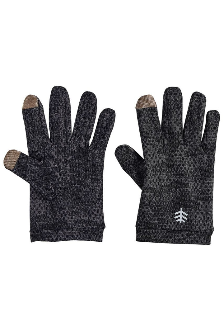 Kid's Gannett UV Gloves | Charcoal Coolibar Camo