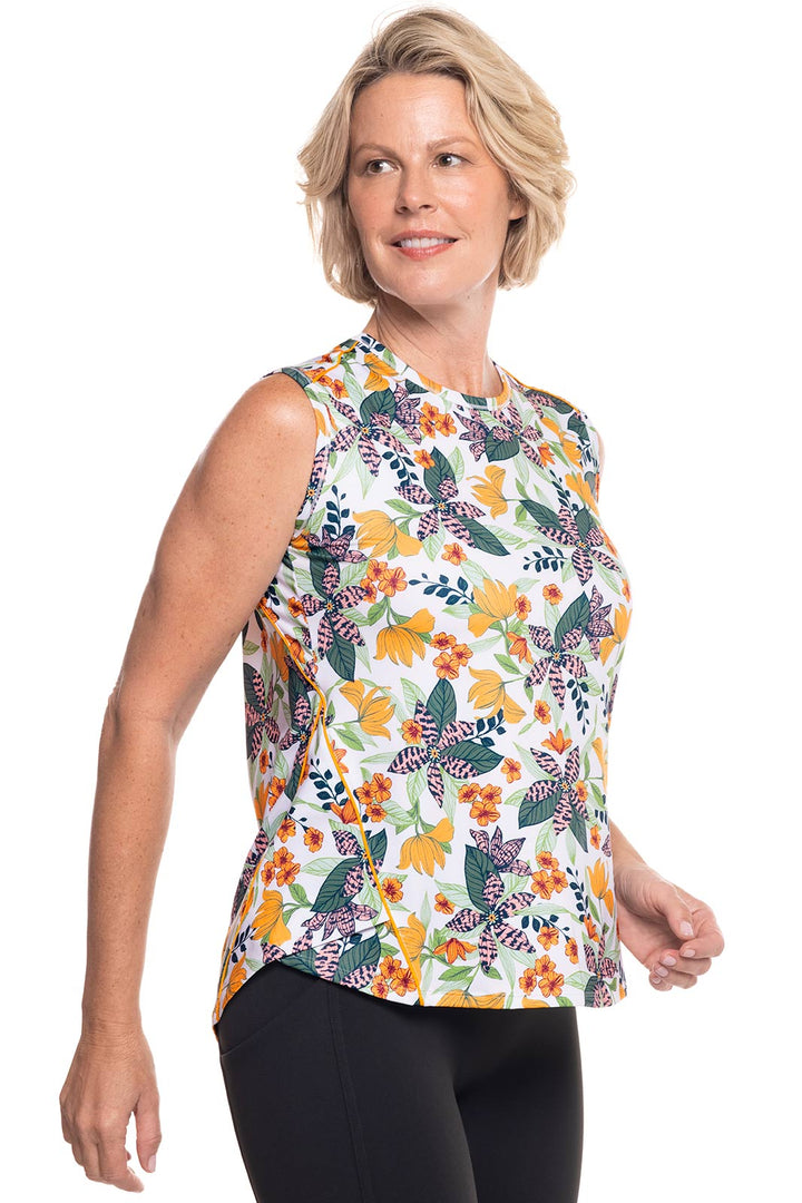 Women's Accelera Tank | Apricot Crush Floral Paradise