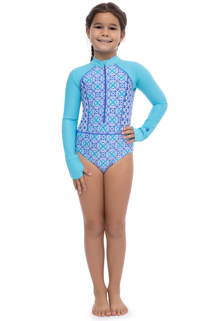 Girl's Koko Long Sleeve Swimsuit | Sailor Myko Medallion