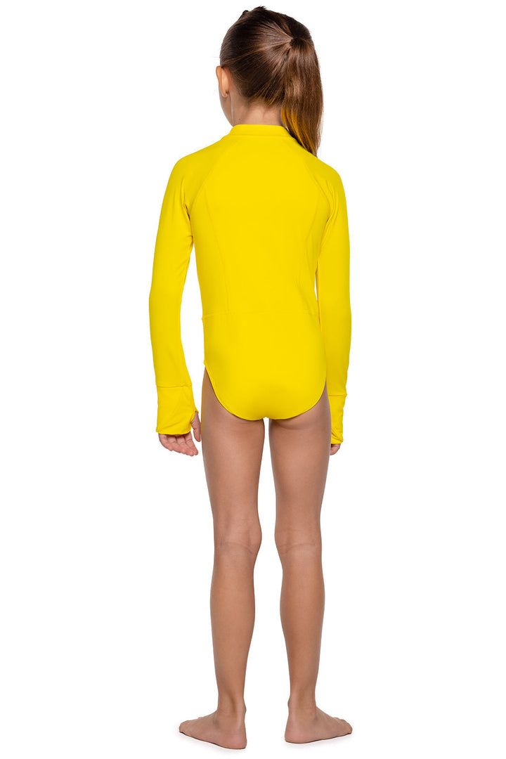 Girl's Koko Long Sleeve Swimsuit | Bold Yellow