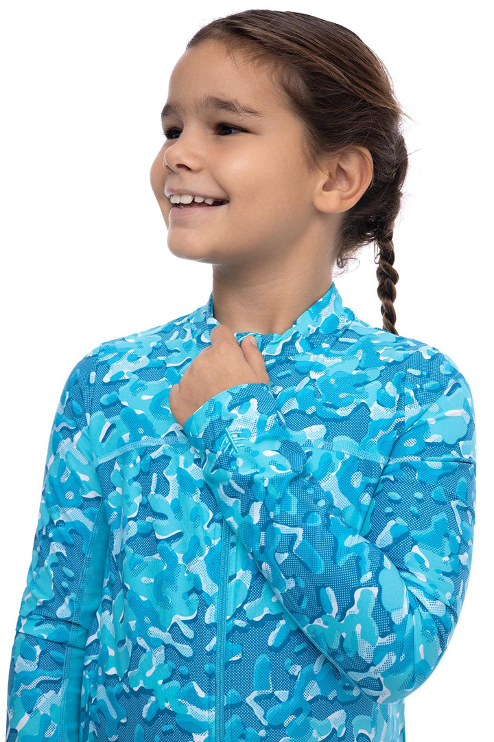 Kid's Turtle Bay Swim Jacket | Aruba Blue Sea Camo