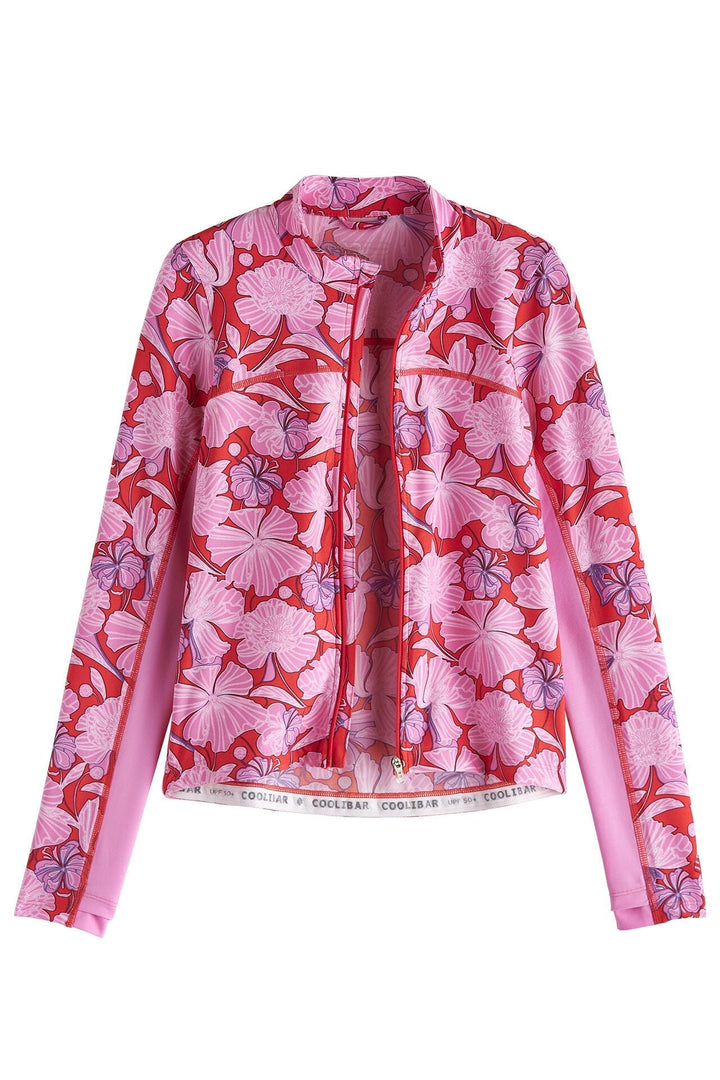 Kid's Turtle Bay Swim Jacket | Radiant Red Botanical Floral